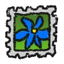 Blue Flower Field Stamp